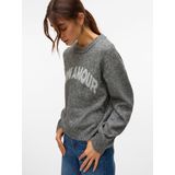 Vero Moda - Vmamoremio Ls O-neck Pullover - Zilver - Dames