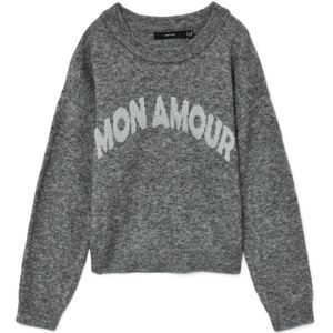 Vero Moda - Vmamoremio Ls O-neck Pullover - Zilver - Dames