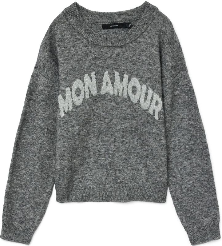 Vero Moda - Vmamoremio Ls O-neck Pullover - Zilver - Dames