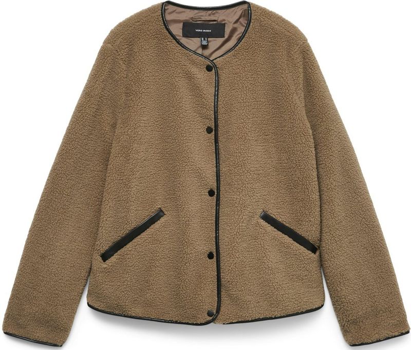 Vmcandice - Jas - Kort - Lange Mouwen - O-hals - Drukknoopsluiting - Voorzakken