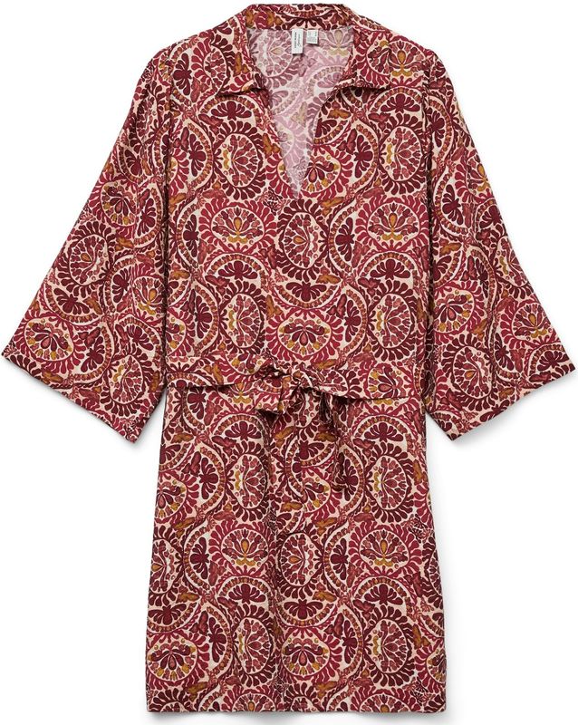 VERO MODA - VMFLORENCE - Jurk - Ecru - Driekwart Mouw - Knielengte