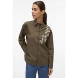 Vero Moda - Vmfern Shirt Wvn Btq Ga 10333342 - Blouse - Grape Leaf/Birch Emb