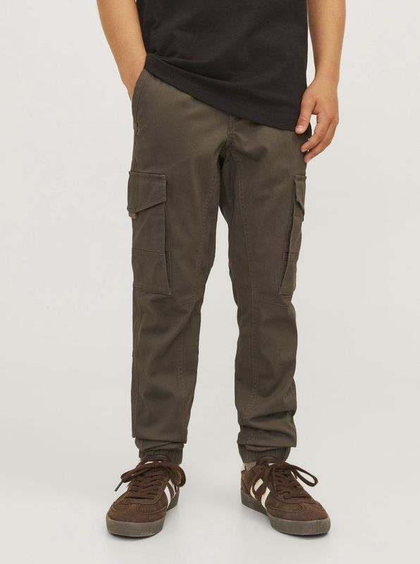 Jack and Jones Junior - Cargobroek - Groen - Biologisch Katoen - Slim Fit