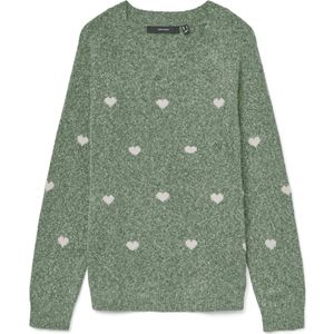 Vero Moda - Vmdoffy Intarsia Ls O-nck - Trui - Groen - Dames