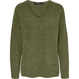 VERO MODA - Vmcrewlefile Ls V-hals Blouse - Capulet Olive