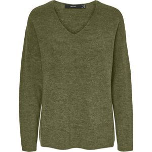 VERO MODA - Vmcrewlefile Ls V-hals Blouse - Capulet Olive