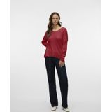 Vmcrewlefile - Gebreide Pullover - V-Hals - Lange Mouwen - Loose Fit