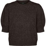 Gebreide Pullover - O-hals - 2/4 Mouwen - Pofmouwen - Regular Fit