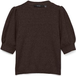 Gebreide Pullover - O-hals - 2/4 Mouwen - Pofmouwen - Regular Fit