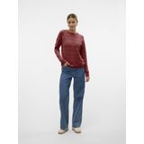 Vero Moda - Vmdoffy Ls O-neck Blouse - Bordeau - Gebreide Trui