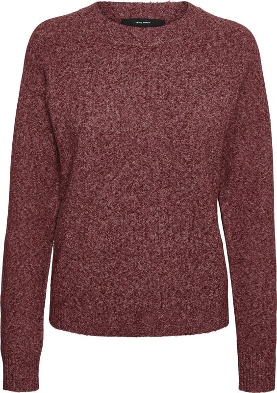 Vero Moda - Vmdoffy Ls O-neck Blouse - Bordeau - Gebreide Trui