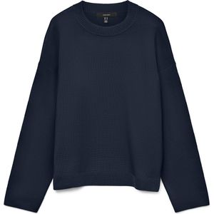VERO MODA Vmsilje Ls O-Neck Boxy Pullover Noos, navy blazer, S