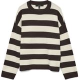 VERO MODA - VMSILJE - Trui - Lichtbeige / Donkerbruin - Losse Pasvorm