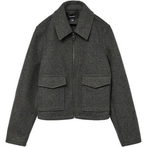 Vero Moda - Vmsafir Short Jacket Ga Noos - Jas - Dark Grey Melange