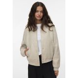 Vero Moda - Vmfortune Short Bomber Jacket - Oatmeal/Melange - Damesjas