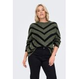 Careliza - Gebreide Pullover - O-hals - Lange Mouwen - Curve