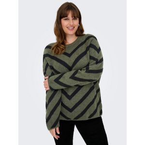Careliza - Gebreide Pullover - O-hals - Lange Mouwen - Curve