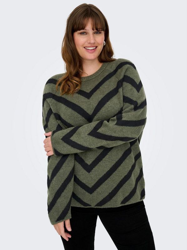 Careliza - Gebreide Pullover - O-hals - Lange Mouwen - Curve