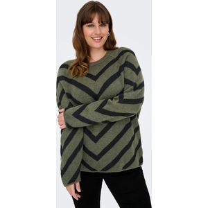 Careliza - Gebreide Pullover - O-hals - Lange Mouwen - Curve