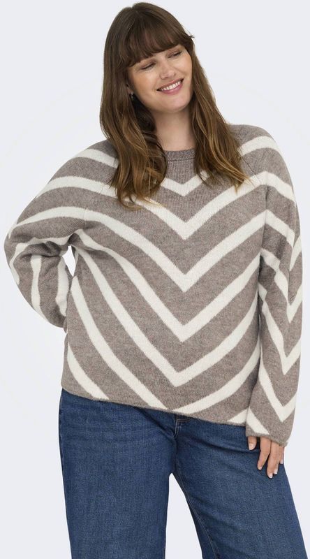 Careliza - Gebreide Pullover - O-hals - Lange Mouwen - Knit Fit - Curve