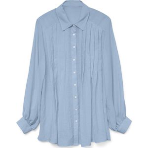 Overhemd - Blauw - Katoen - Lange Mouwen - Resort Kraag