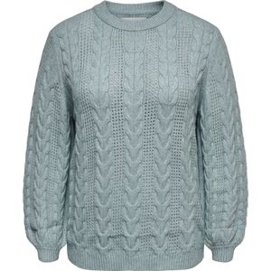 Carrubina - Gebreide Pullover - O-hals - Lange Mouwen - Kabelgebreid Detail