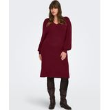 ONLY CARMAKOMA - Midi-jurk - V-Hals - Lange Mouwen - Regular Fit