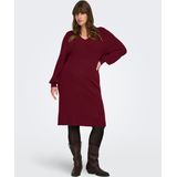ONLY CARMAKOMA - Midi-jurk - V-Hals - Lange Mouwen - Regular Fit