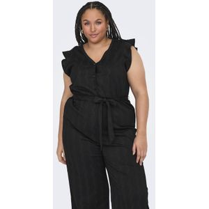 ONLY CARMAKOMA - Jumpsuit - Zwart - V-hals - Elastische Tailleband