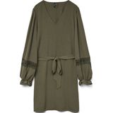 Vmcalva - Korte Jurk - V-Hals - Lange Mouwen - Zwart - Regular Fit