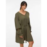 Vmcalva - Korte Jurk - V-Hals - Lange Mouwen - Zwart - Regular Fit