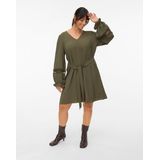 Vmcalva - Korte Jurk - V-Hals - Lange Mouwen - Zwart - Regular Fit