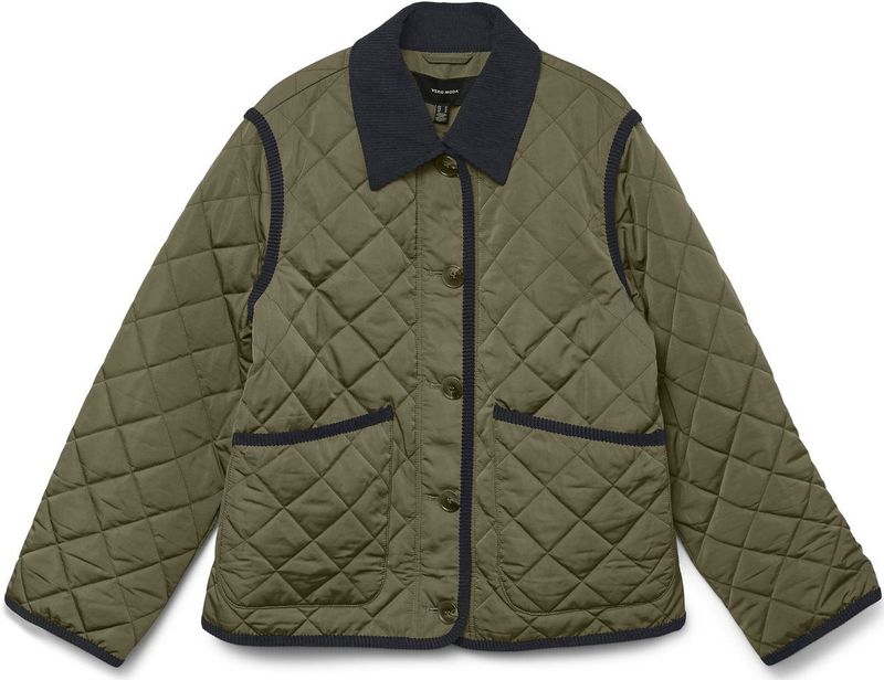 Vmemily - Jas - Kort - Lange Mouwen - Gespreide Kraag - Knoopsluiting