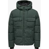 ONLY & SONS - JUNIOR - Gewatteerde Jas - Donkergroen