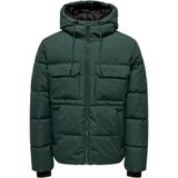 ONLY & SONS - JUNIOR - Gewatteerde Jas - Donkergroen