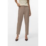 VERO MODA - VMGLORIA - Tapered Broek - Lichtbruin - Regular Waist