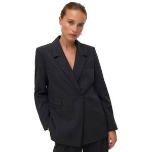 Vero Moda - Vmbestie Ls Regular Blazer - Donkergrijs Melange - Dames