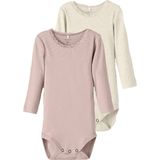 Body - Lange Mouwen - 2-pack - Drukknoopsluiting - Kantdetail