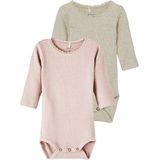 Body - Lange Mouwen - 2-pack - Drukknoopsluiting - Kantdetail