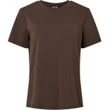 Pieces - Pcria Ss Solid Tee Jrs Noos - T-shirt - Hot Fudge