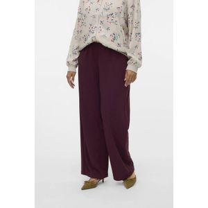 VERO MODA CURVE - Wide Leg Pantalon - Donkerrood - Regular Waist