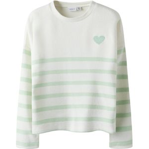 Gebreide Trui - V-hals - Lange Mouwen - Geborduurd - Platgebreid