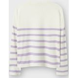 Gebreide Trui - V-hals - Lange Mouwen - Geborduurd - Platgebreid