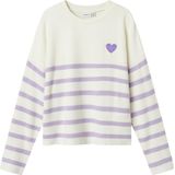 Gebreide Trui - V-hals - Lange Mouwen - Geborduurd - Platgebreid