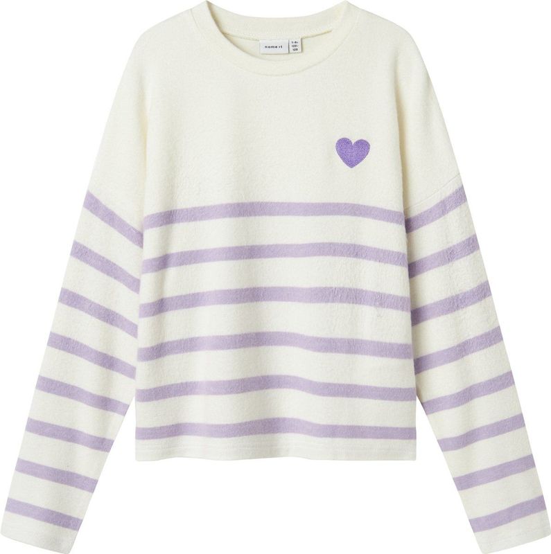 Gebreide Trui - V-hals - Lange Mouwen - Geborduurd - Platgebreid