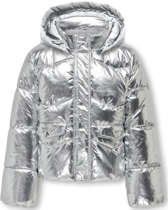 KIDS ONLY GIRL gewatteerde jas zilver