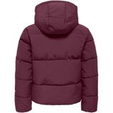 ONLY - KOGDolly - Gewatteerde Jas - Wijnrood - Met Afneembare Capuchon