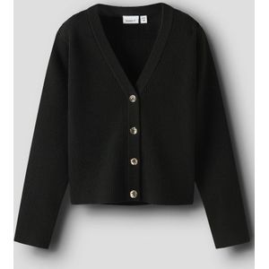 Gebreide Cardigan - Lange Mouwen - Ribgebreid - Knoopsluiting