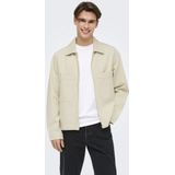 Shacket - Licht - Katoen - Gespreide Kraag - Ritssluiting - Borstzakken