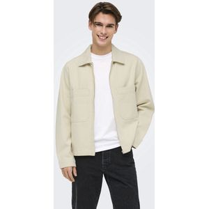 Shacket - Licht - Katoen - Gespreide Kraag - Ritssluiting - Borstzakken